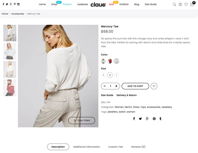 Claue - The best woocommerce theme for online fashion store, personal blog.