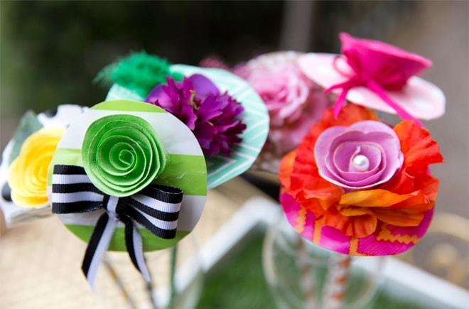 DIY Whimsical Derby Hat Drink Stirrers